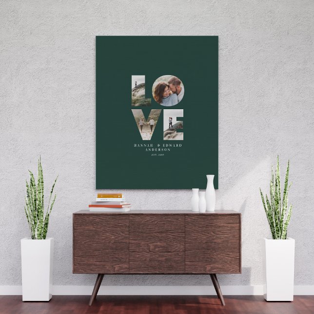 Love 4 photo modern minimal personalised gift canv canvas print (Creator Uploaded)
