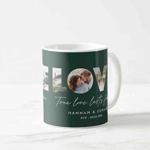 Love 4 photo modern minimal personalised gift coff coffee mug