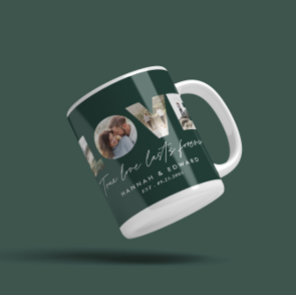 Love 4 photo modern minimal personalised gift coff coffee mug