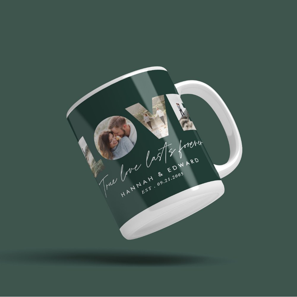 Discover Love Custom Photo Modern Minimal Personalised Gift Coffee Mug