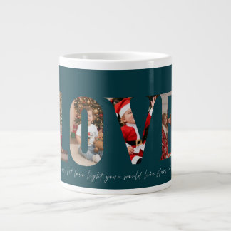 Love 4 photo modern minimal personalised gift coff giant coffee mug