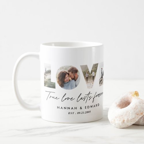 Love 4 photo modern minimal personalised gift coffee mug