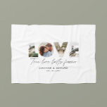 Love 4 photo modern minimal personalised gift  fleece blanket<br><div class="desc">True Love lasts forever multi 4 photo simple modern minimal personalised anniversary,  wedding,  birthday or Christmas gift for the one you love. Modern green colour is fully customisable.</div>