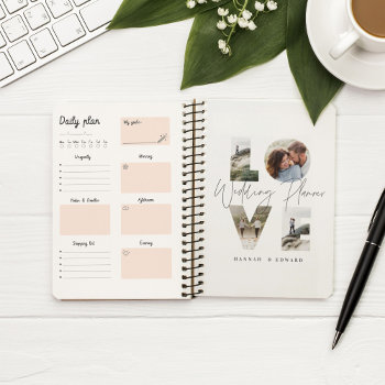 Love 4 Photo Modern Personalised Gift Wedding Planner by COFFEE_AND_PAPER_CO at Zazzle