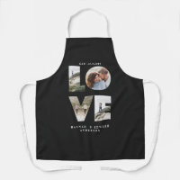 Love 4 photo simple modern personalised gift apron
