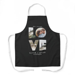 Love 4 photo simple modern personalised gift apron
