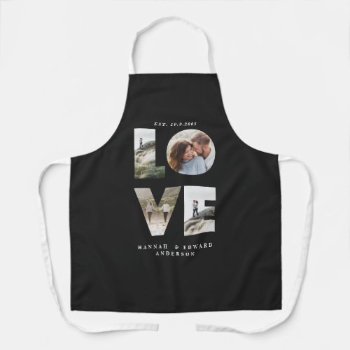 Love 4 photo simple modern personalised gift apron