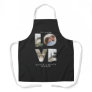Love 4 photo simple modern personalised gift apron
