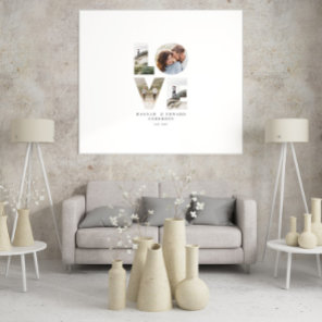Love 4 photo simple modern personalised gift canva canvas print