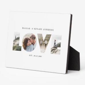 Love 4 photo simple modern personalised gift canva plaque