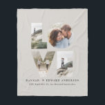 Love 4 photo simple modern personalised gift fleece blanket<br><div class="desc">Love 4 photo simple modern personalised anniversary,  wedding,  birthday or Christmas gift for the one you love. Modern elegant stylish gray photo collage design.</div>