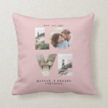 Love 4 photo simple modern personalised gift pink throw pillow<br><div class="desc">Love 4 photo simple modern personalised anniversary,  wedding,  birthday or Christmas gift modern elegant black white wedding binder gift for the one you love. Modern pink girly design.</div>