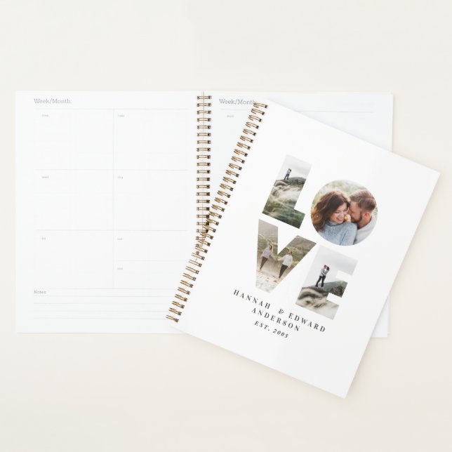 Love 4 photo simple modern personalised gift planner (Display)