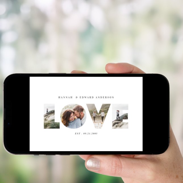 Love 4 photo simple modern personalised gift poster (Front Digital)