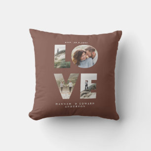 Love 4 photo simple modern personalised gift throw pillow