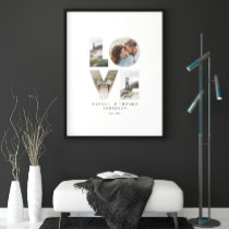 Love 4 photo simple modern personalized gift faux canvas print