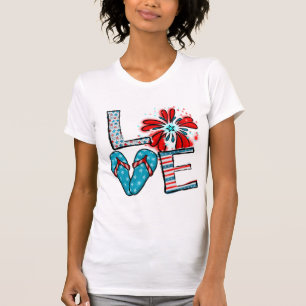 Love 4th of July Fireworks & Flip Flops T-Shirt