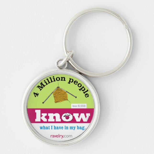 Love 6,559 Ravelry KNIT premium keychain (Front)