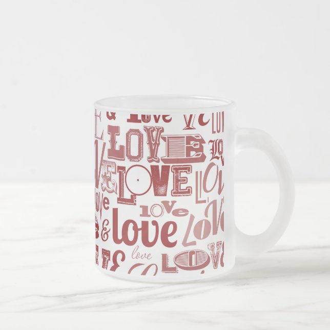 Love 6 frosted glass coffee mug (Right)