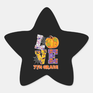 Love 7th Grade Teacher School Halloween Gift Star Sticker