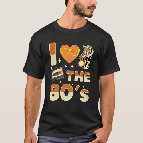 Love 80s Retro Vintage Gamer Gaming T_Shirt