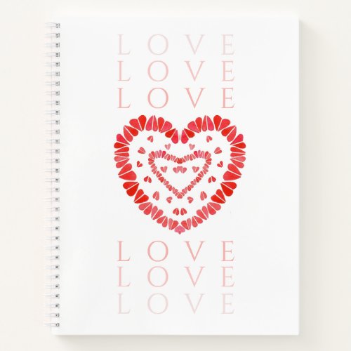 LOVE 85x11 Spiral Notebook