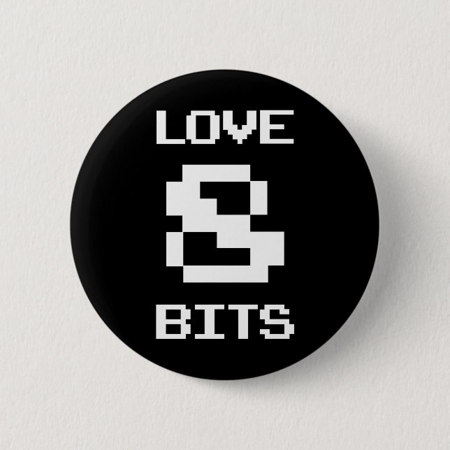 Love 8 Bits Button (Front)