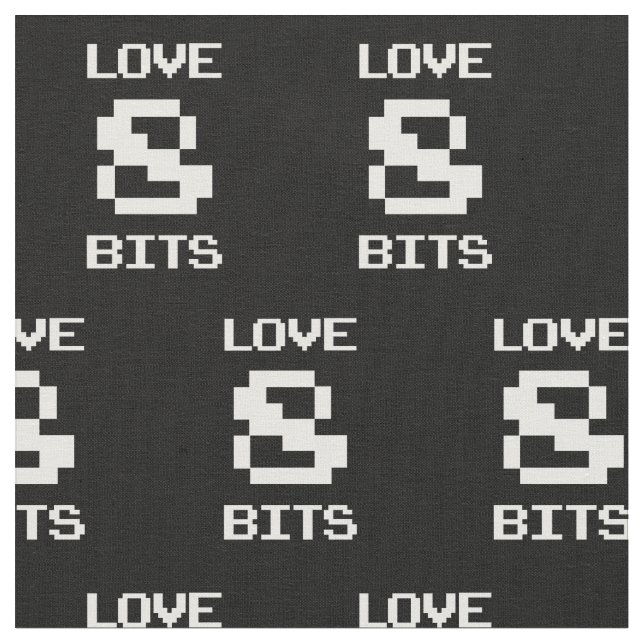 Love 8 Bits Fabric (Close Up)