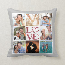 LOVE 8-Photo Collage Editable Gray Personalized