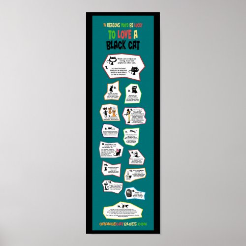 Love a Black Cat Discount Tiny Infographic Poster