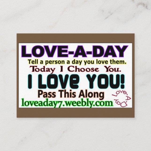 Love-a-Day Business Cards (Front)