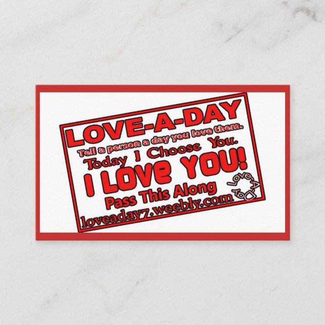 Love-a-Day Business Cards (Front)