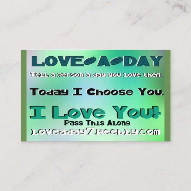 Love-a-Day Business Cards (Front)