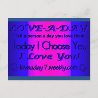 Love A Day Postcard Purple/Blue