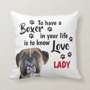 Love a Fawn Boxer Dog Throw Pillow