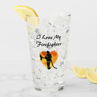 Love A Firefighter Glass