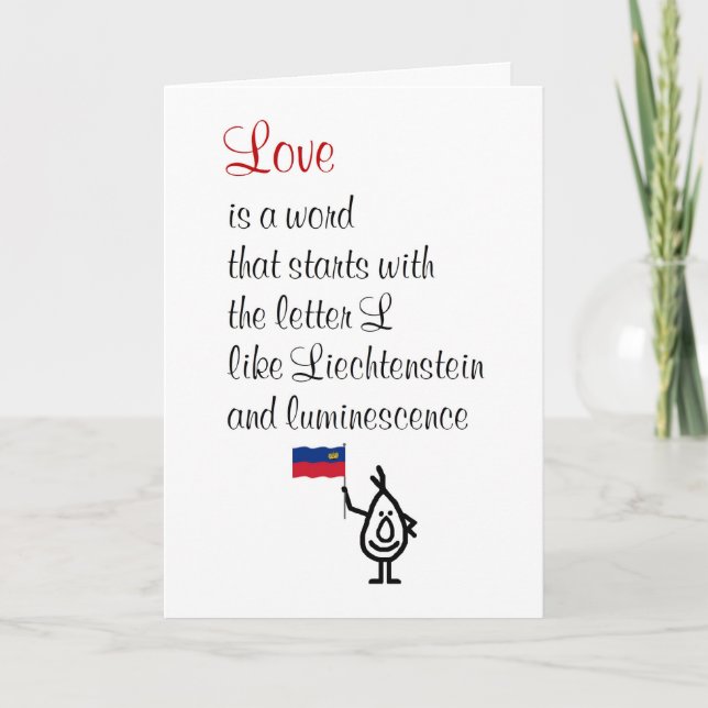 Love - A Funny Happy Valentine's Day Poem Card (Front)