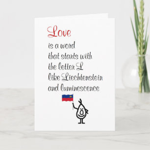 Love - a funny "thinking of you" poem card