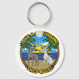 LOVE A GREYHOUND THEY RULE! KEYCHAIN