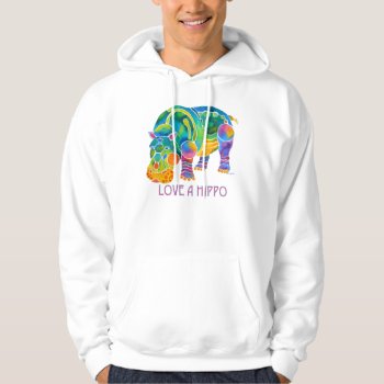 Love A Hippo Hoodie by Whimzicals at Zazzle