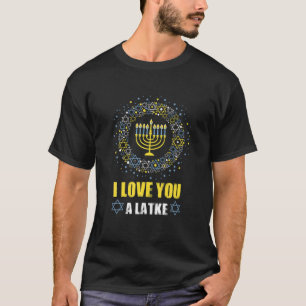 Love A Latke Hanukkah Menorah Nine Candles Funny T-Shirt