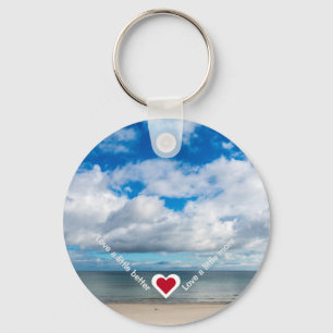 Love a little better / more Heart Recovery Slogan Keychain