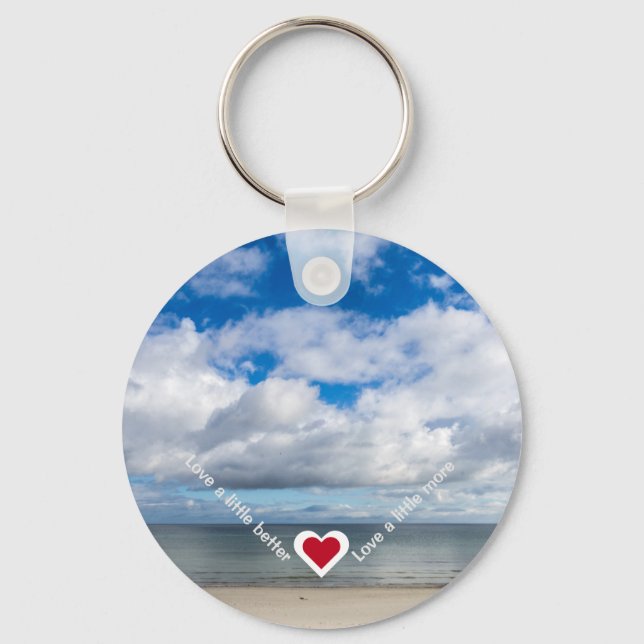 Love a little better / more Heart Recovery Slogan Keychain (Front)