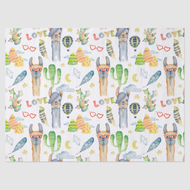 Love A Llama Tissue Paper (Front)