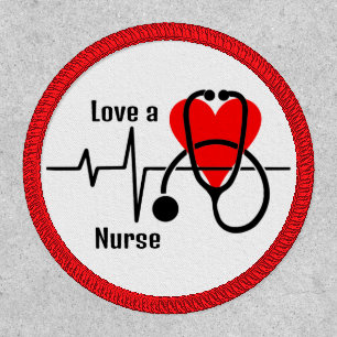 Love a Nurse Heart & Stethoscope Design Patch