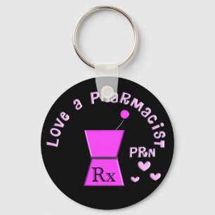 Love a Pharmacist PRN Pestle and Mortar Design Keychain