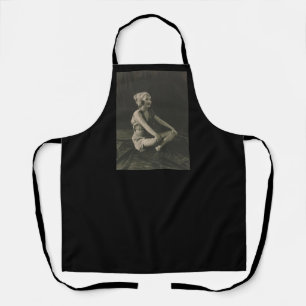 Love a Poor Maid Girl Sitting Cross Legs Apron