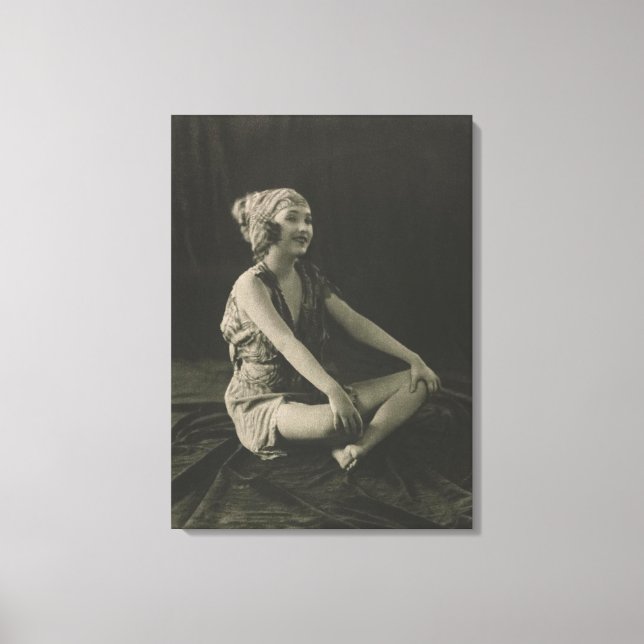 Love a Poor Maid Girl Sitting Cross Legs Canvas Print (Front)