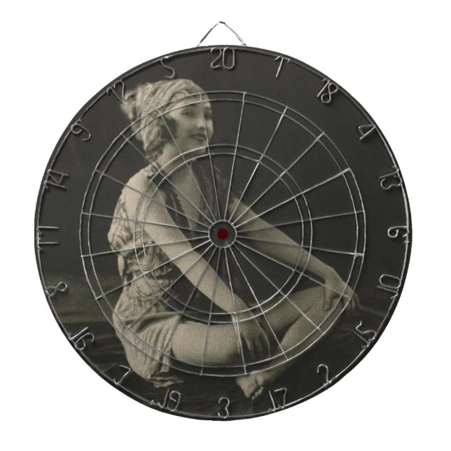 Love a Poor Maid Girl Sitting Cross Legs Dart Board (Front)
