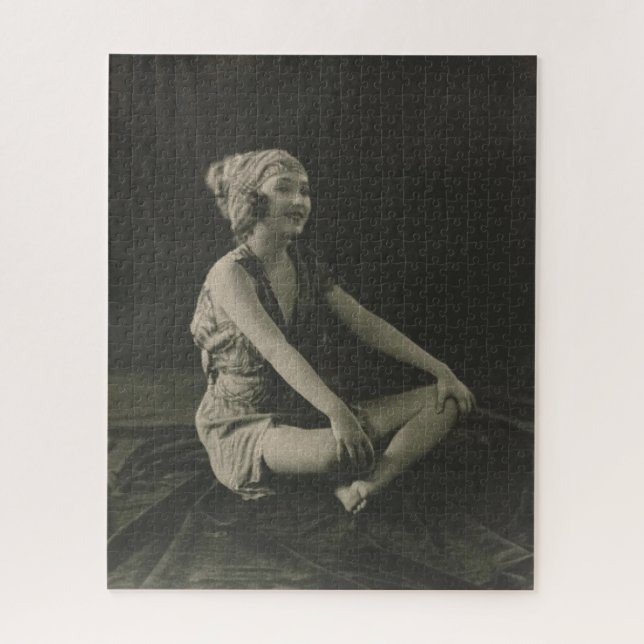 Love a Poor Maid Girl Sitting Cross Legs Jigsaw Puzzle (Vertical)